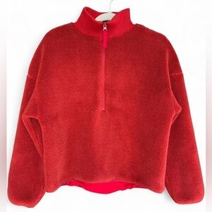 Women's Basin & Range Sherpa Pullover Size Small Half Zip Red‎